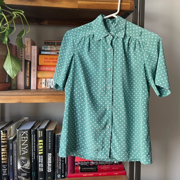 Vintage Polka Dot Button-up Blouse - Picture 1 of 5